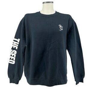 The Used Black and White Logo Flower Graphic Band Pullover Sweatshirt Size Large